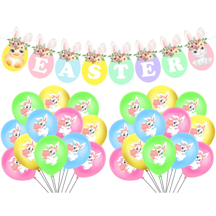 Easter Party Decoration Sequined Balloon Cake Flag Set