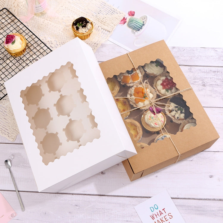 10 Pieces Open Window Flip Soft Box Baking Muffin Cup Packaging Box