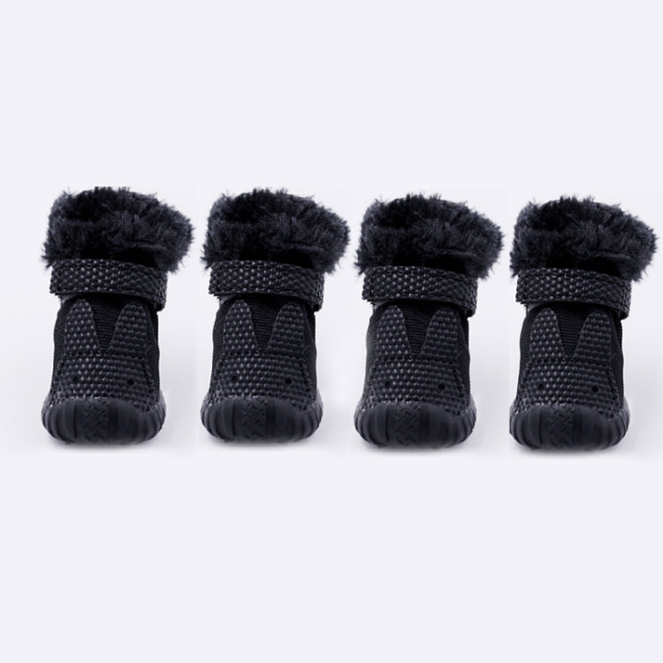 4 PCS/Set Pet AutumnWinter Thicken Cotton Shoes Dog Warm And Non-Slip Shoes