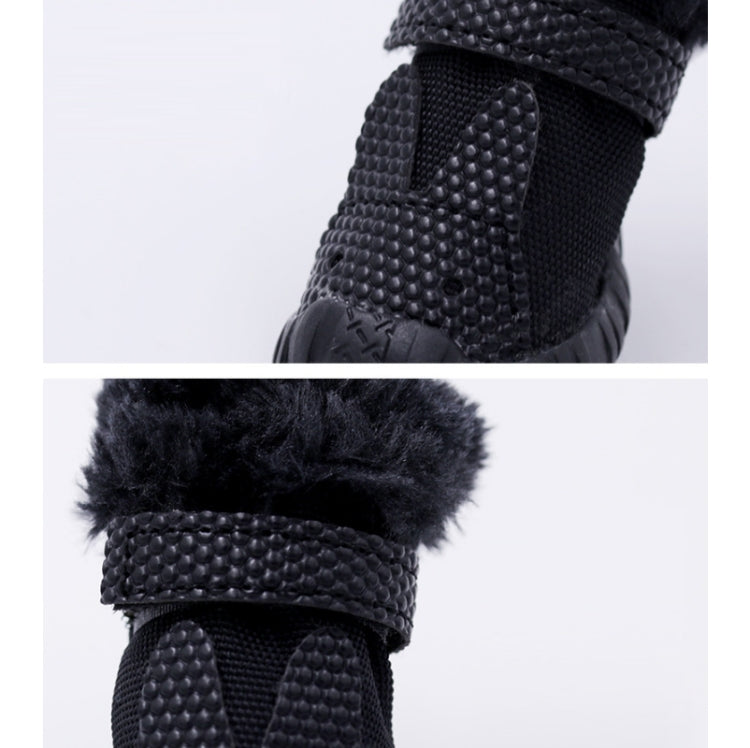 4 PCS/Set Pet AutumnWinter Thicken Cotton Shoes Dog Warm And Non-Slip Shoes