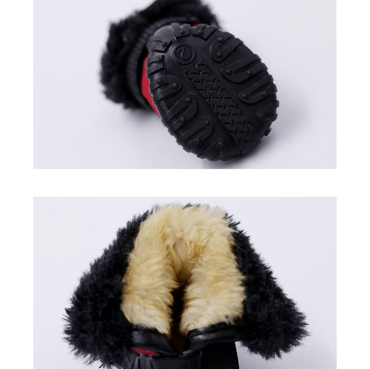 4 PCS/Set Pet AutumnWinter Thicken Cotton Shoes Dog Warm And Non-Slip Shoes