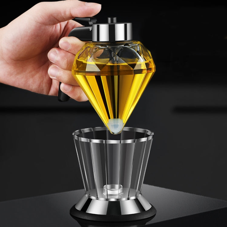 Diamond Oil Can Glass Dustproof Vinegar Oil Bottle One-Click Multi-Purpose Kitchen Seasoning Bottle