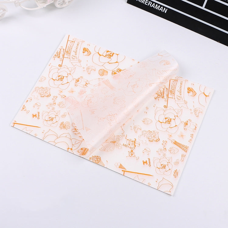 100 Sheets / Pack Cake Greaseproof Paper Baking Packaging Plate Paper Hamburger Paper, Colour: Classical Newspaper