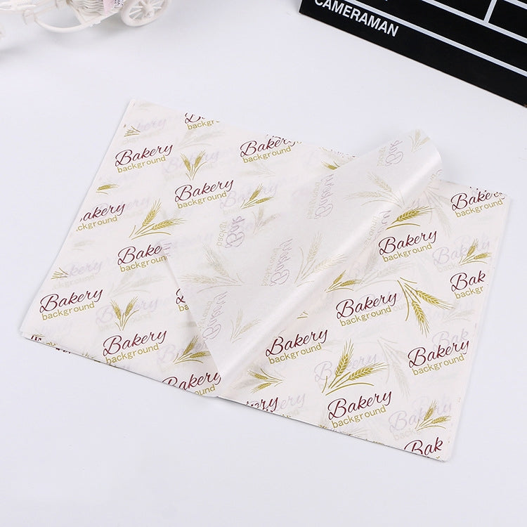 100 Sheets / Pack Cake Greaseproof Paper Baking Packaging Plate Paper Hamburger Paper, Colour: Classical Newspaper