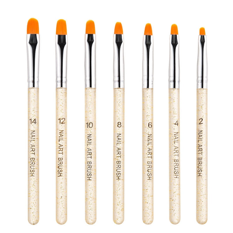 7 In 1 Phototherapy Pen Round Head Line Pen Transparent Rod Painted Pen Drawing Pen Nail Art Brush Tool