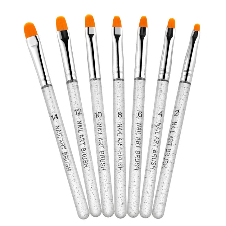 7 In 1 Phototherapy Pen Round Head Line Pen Transparent Rod Painted Pen Drawing Pen Nail Art Brush Tool