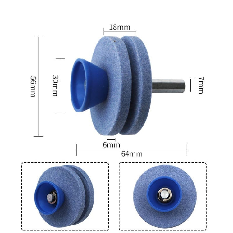 Lawn Mower Sharpener Grinding Wheel Sharpener Industrial Grinding Head, Specification: 4-layer Blue+Pink