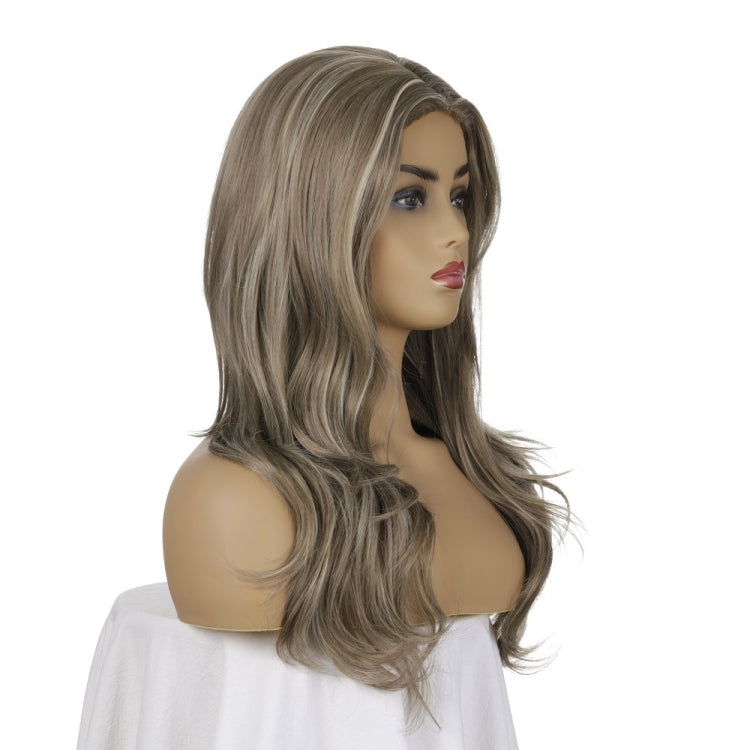 Women Mid-Point Mid-Length Curly Wig Chemical Fiber Headgear
