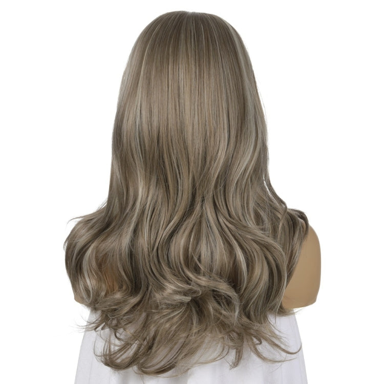 Women Mid-Point Mid-Length Curly Wig Chemical Fiber Headgear