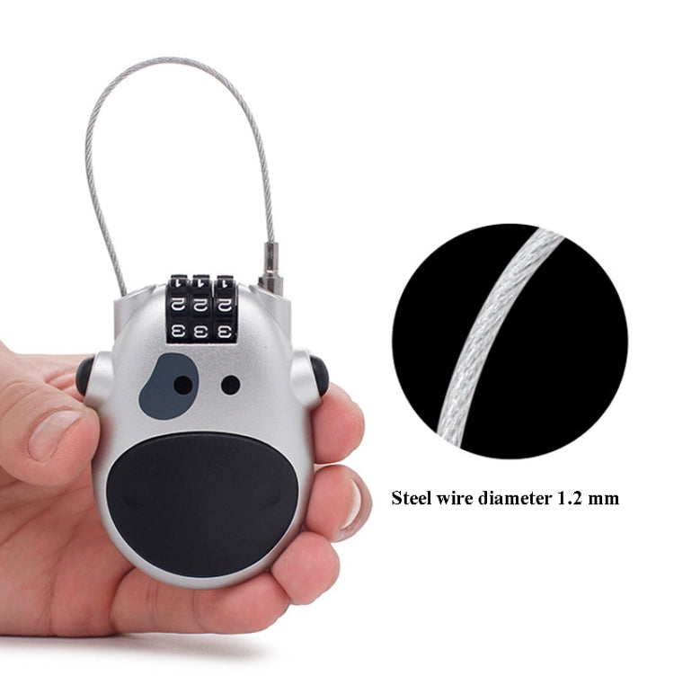 Portable Bicycle Motorcycle Anti-Theft Lock Telescopic Wire Lock Cartoon Cow Password Lock