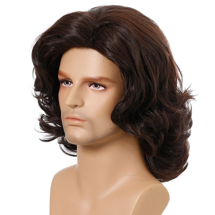 Men Wigs Oblique Bangs Fluffy Short Curly Hair