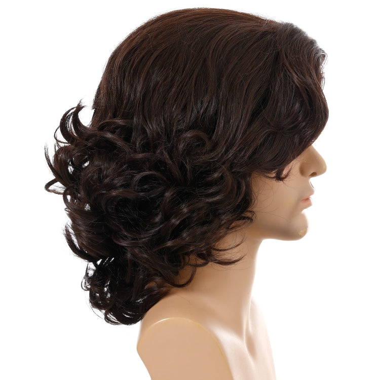 Men Wigs Oblique Bangs Fluffy Short Curly Hair