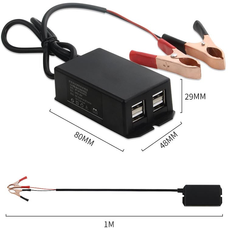 12/24V 4 USB Interface Motorcycle Car Mobile Phone Charger
