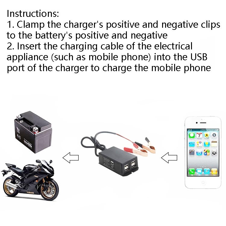 12/24V 4 USB Interface Motorcycle Car Mobile Phone Charger