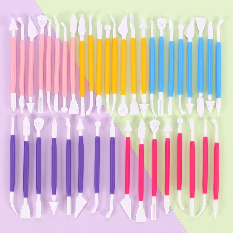 2 Sets Carving Pen Cake Fondant Carving Knife Making Cutting Tool 01030 Purple (OPP Bag Packaging)
