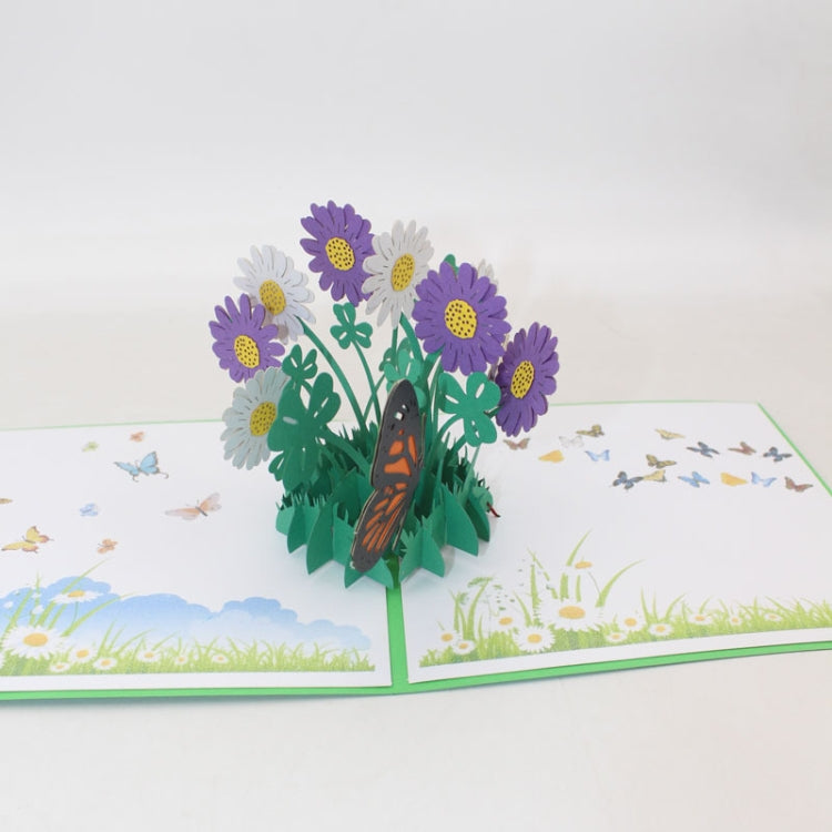 Butterfly Flower 3D Stereo Greeting Card Holiday Laser Hollow Greeting Card