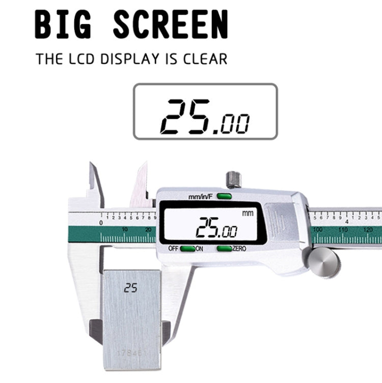 ET50 0-150mm Green Stainless Steel Vernier Caliper With Digital Display