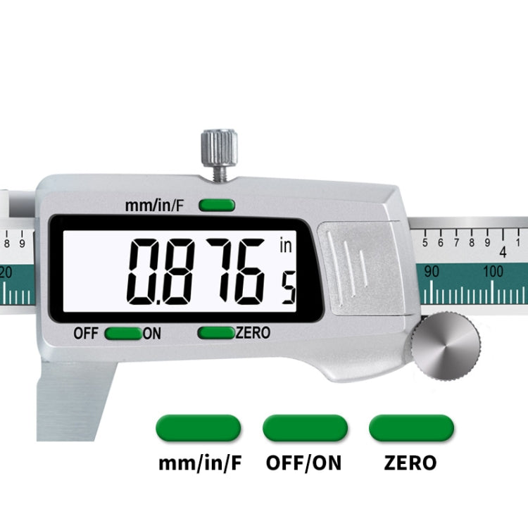ET50 0-150mm Green Stainless Steel Vernier Caliper With Digital Display