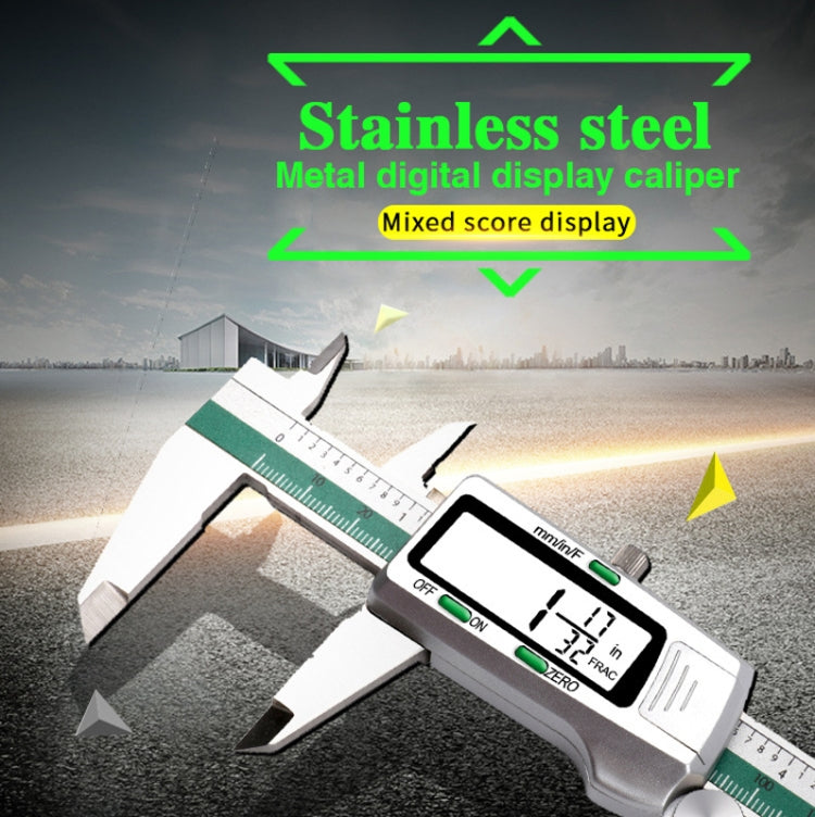 ET50 0-150mm Green Stainless Steel Vernier Caliper With Digital Display