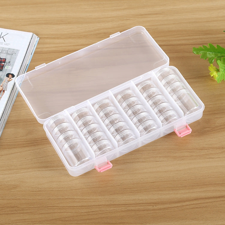 Nail Art Tool Decoration Empty Box Diamond Box Empty Bottle Set 28 Small Round Bottles + 1 Shell