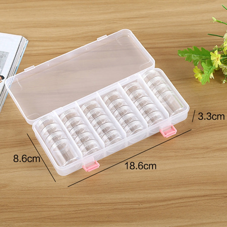 Nail Art Tool Decoration Empty Box Diamond Box Empty Bottle Set 28 Small Round Bottles + 1 Shell