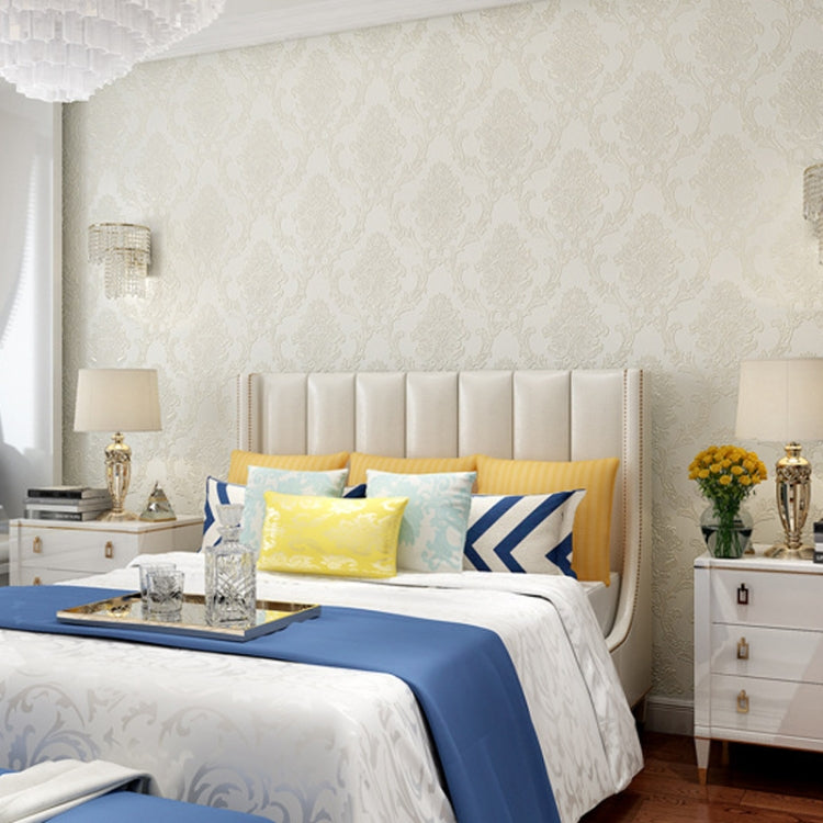 Bedroom Living Room Classic Damascus 3D Precision Pressed Non-Woven Fabric Self-Adhesive Wallpaper