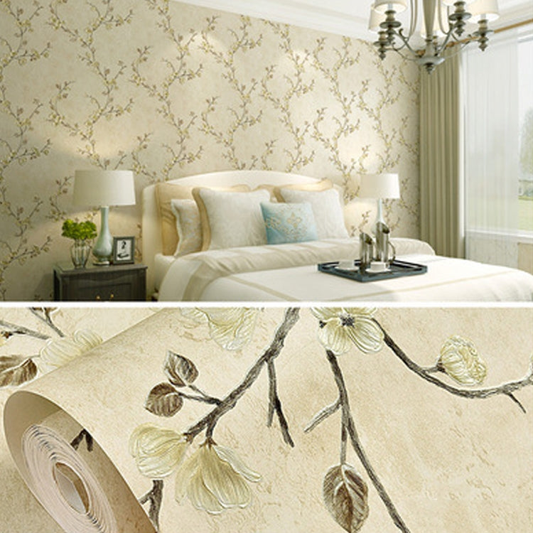 Retro 3D Stereo Plum Blossom Wallpaper Bedroom Living Room TV Background Wall Self-Adhesive Wallpaper