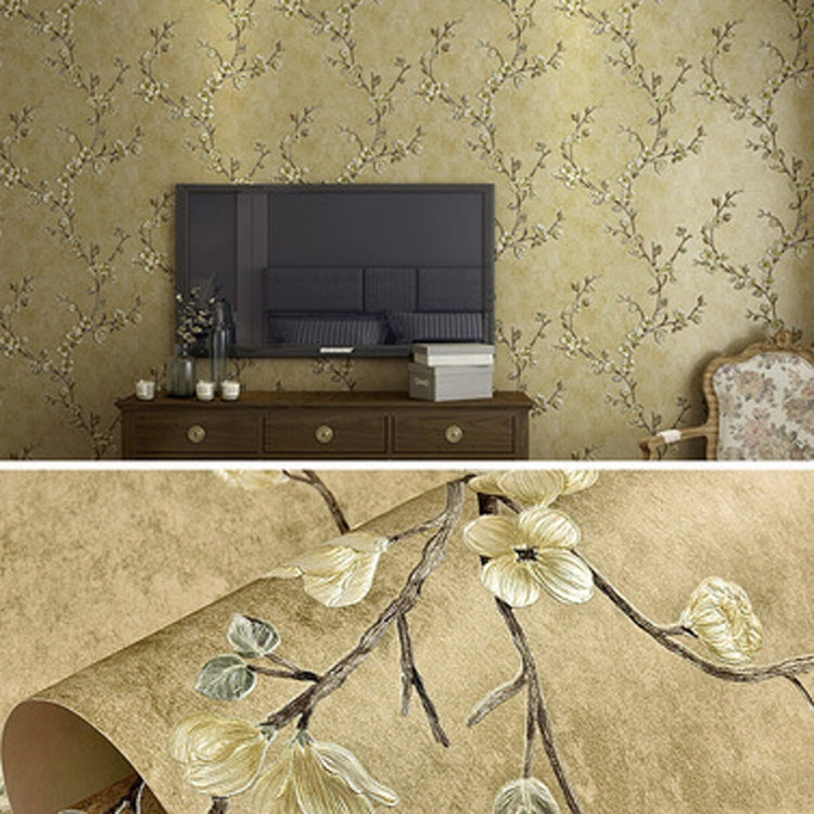Retro 3D Stereo Plum Blossom Wallpaper Bedroom Living Room TV Background Wall Self-Adhesive Wallpaper