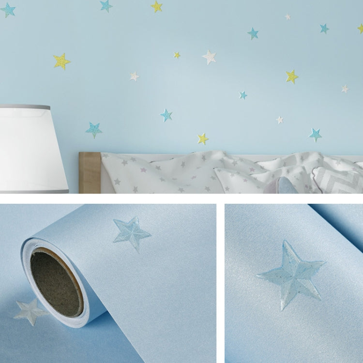 3D Stars Moon Self-Adhesive Wallpaper Mediterranean Children Wall Sticker