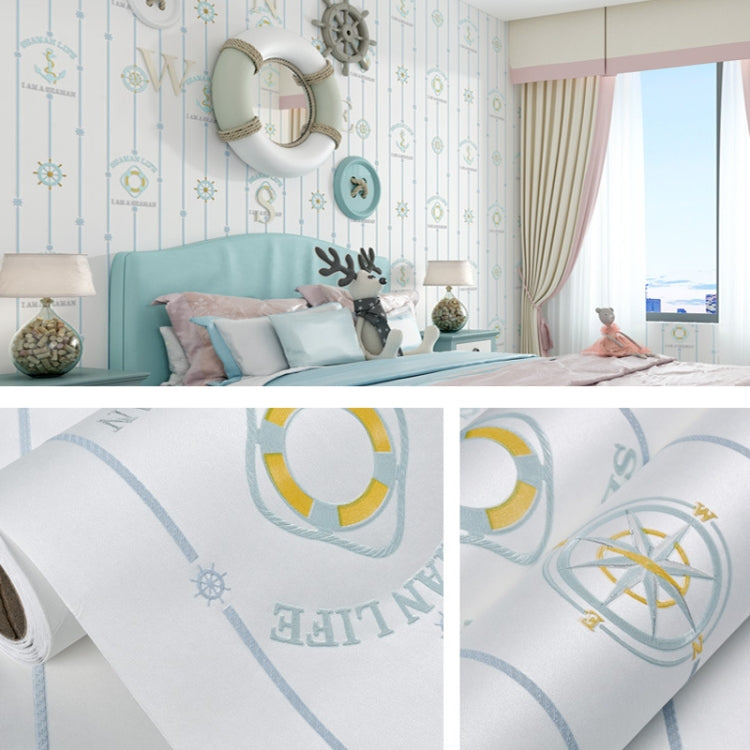 3D Stars Moon Self-Adhesive Wallpaper Mediterranean Children Wall Sticker