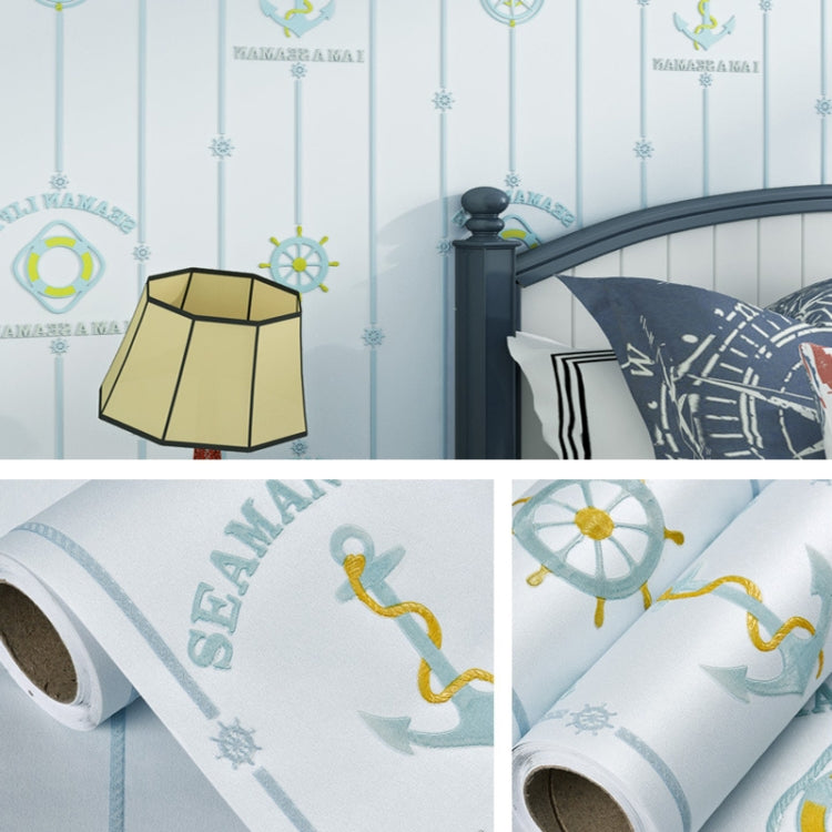 3D Stars Moon Self-Adhesive Wallpaper Mediterranean Children Wall Sticker