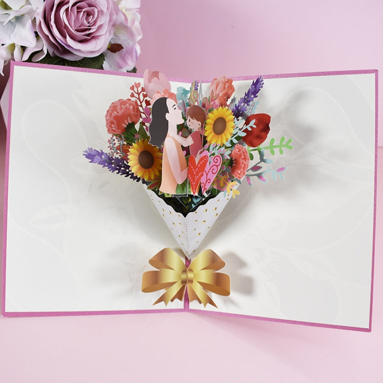 Mother Day Bouquet Greeting Card 3D Stereo Blessing And Thanksgiving Card