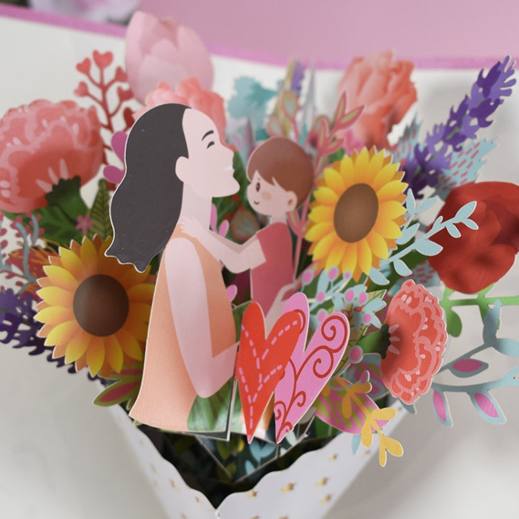 Mother Day Bouquet Greeting Card 3D Stereo Blessing And Thanksgiving Card
