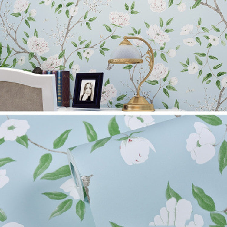 3D StereoRetro Self-Adhesive Non-Woven Wallpaper Pastoral Flower Bedroom Living Room TV Background Wall Sticker