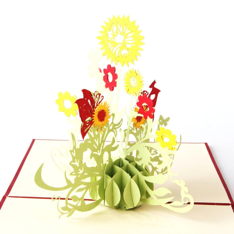 Thanksgiving Three-Dimensional Greeting Card 3D Three-Dimensional Sunflower Handmade Small Card