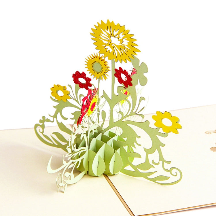 Thanksgiving Three-Dimensional Greeting Card 3D Three-Dimensional Sunflower Handmade Small Card