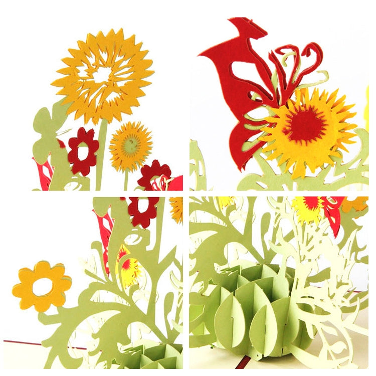 Thanksgiving Three-Dimensional Greeting Card 3D Three-Dimensional Sunflower Handmade Small Card