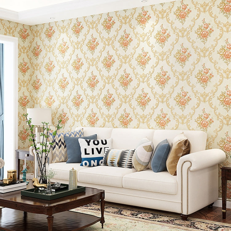 3D Pastoral Style Wallpaper Bedroom Living Room Non-Woven Fabric Self-Adhesive Wall Sticker