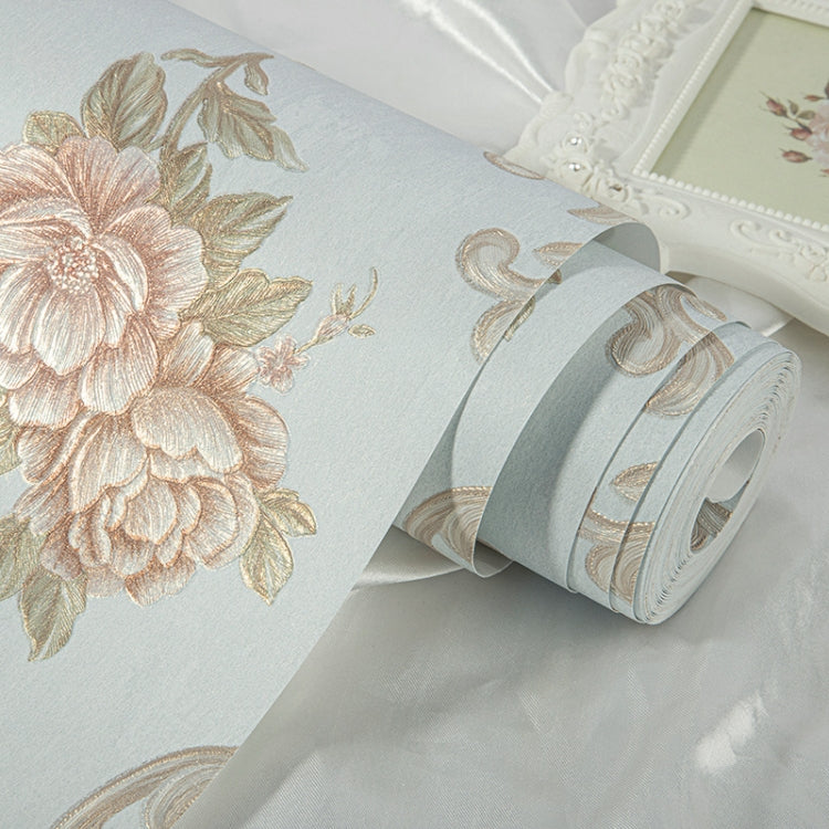 3D Pastoral Style Wallpaper Bedroom Living Room Non-Woven Fabric Self-Adhesive Wall Sticker