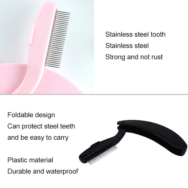 New Folding Eyelash Comb Lash Separator Mascara Lift Curl Metal Brush Makeup Tool