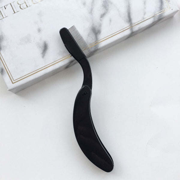 New Folding Eyelash Comb Lash Separator Mascara Lift Curl Metal Brush Makeup Tool