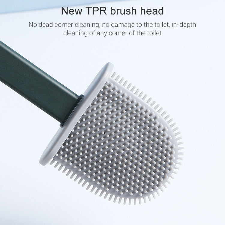 Household Long Handle Soft Plastic Gap Toilet Brush TPR Decontamination Cleaning Brush