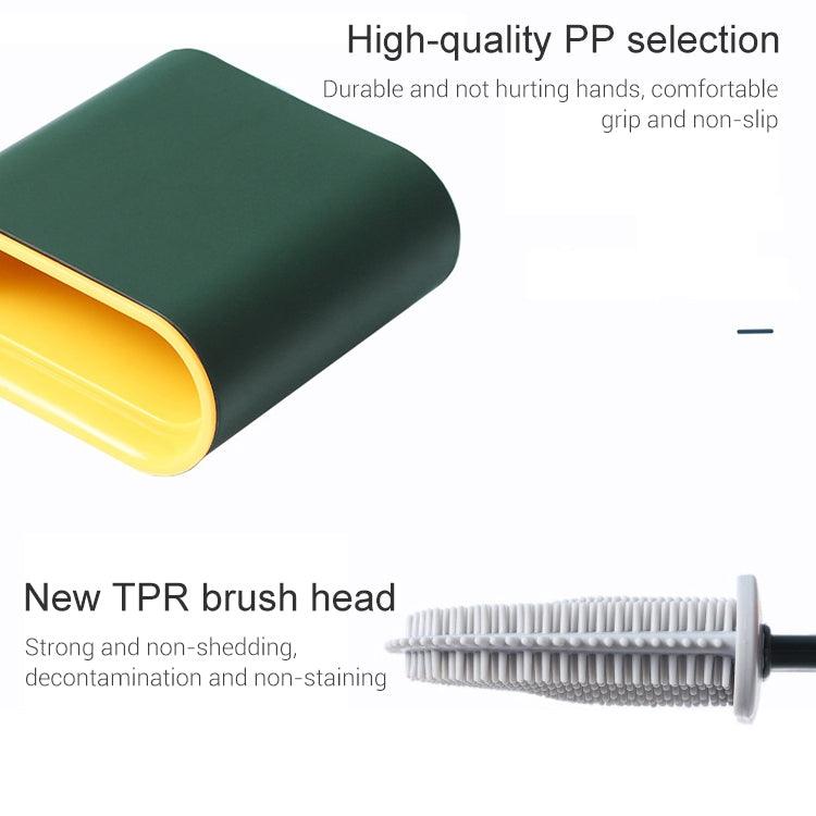 Household Long Handle Soft Plastic Gap Toilet Brush TPR Decontamination Cleaning Brush