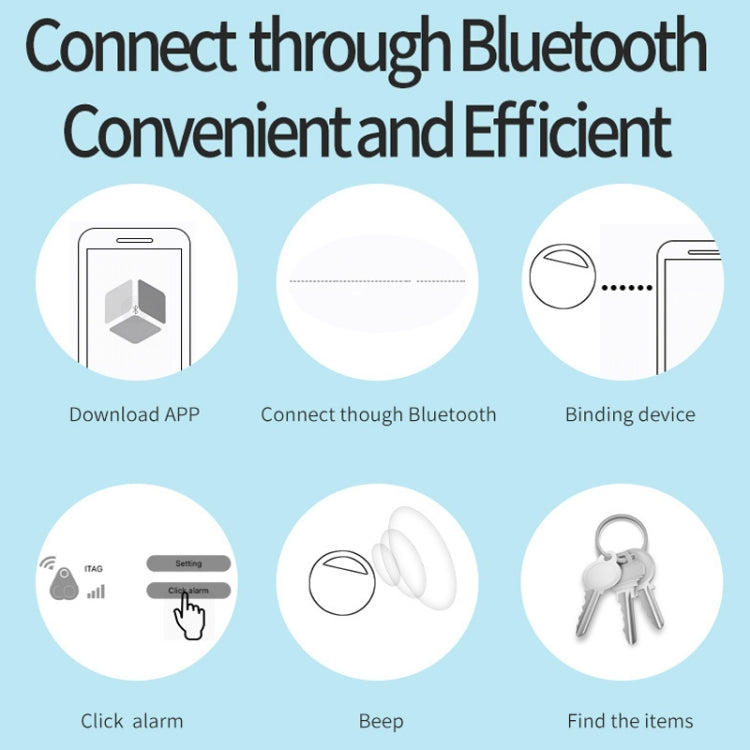 HYC-S9 2 PCS Round Bluetooth Object Finder Mobile Phone Tracking Locator Anti-Lost Two-Way Alarm