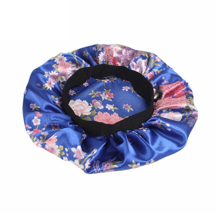 2 PCS Women Satin Night Sleep Cap Hair Bonnet Hat Silk Head Cover Wide Elastic Band
