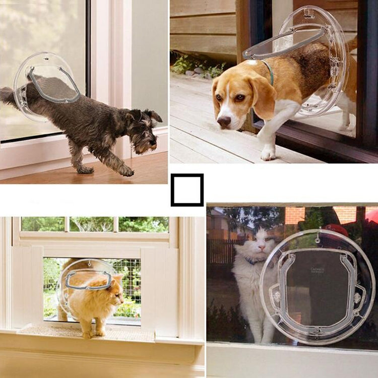 Pet Supplies PC Material Round Glass Door Cat Puppy Door Hole