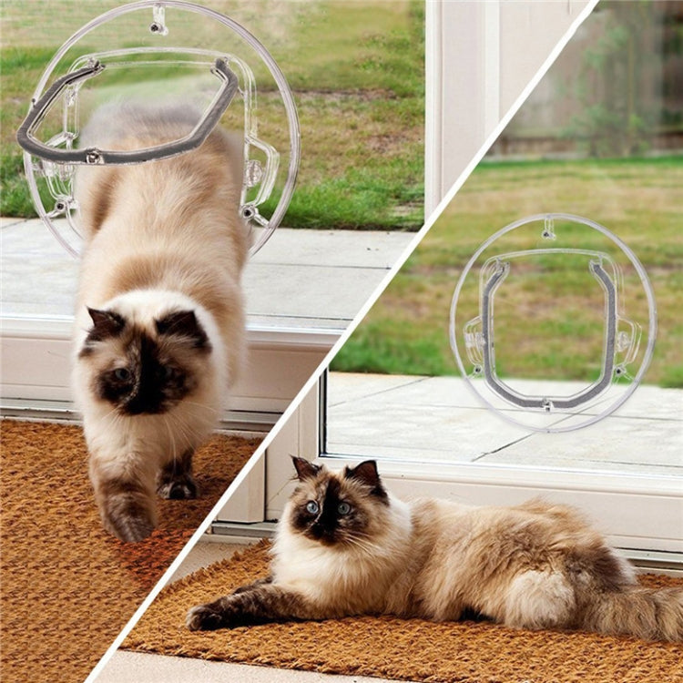Pet Supplies PC Material Round Glass Door Cat Puppy Door Hole