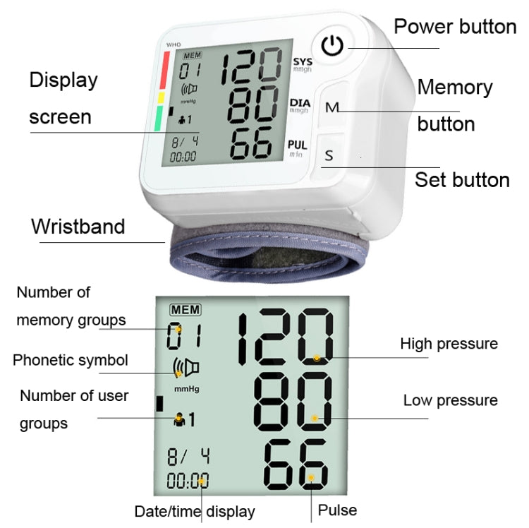 CK-W135 Household Wrist Blood Pressure Measuring Instrument