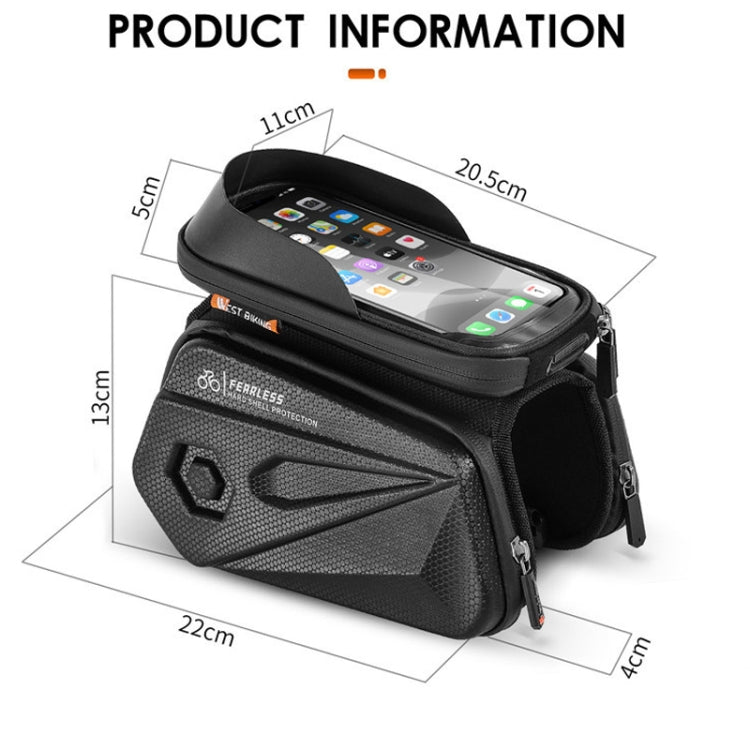 WEST BIKING YP0707256 Hard Shell Mountain Bike Bicycle Front Beam Package Riding Equipment