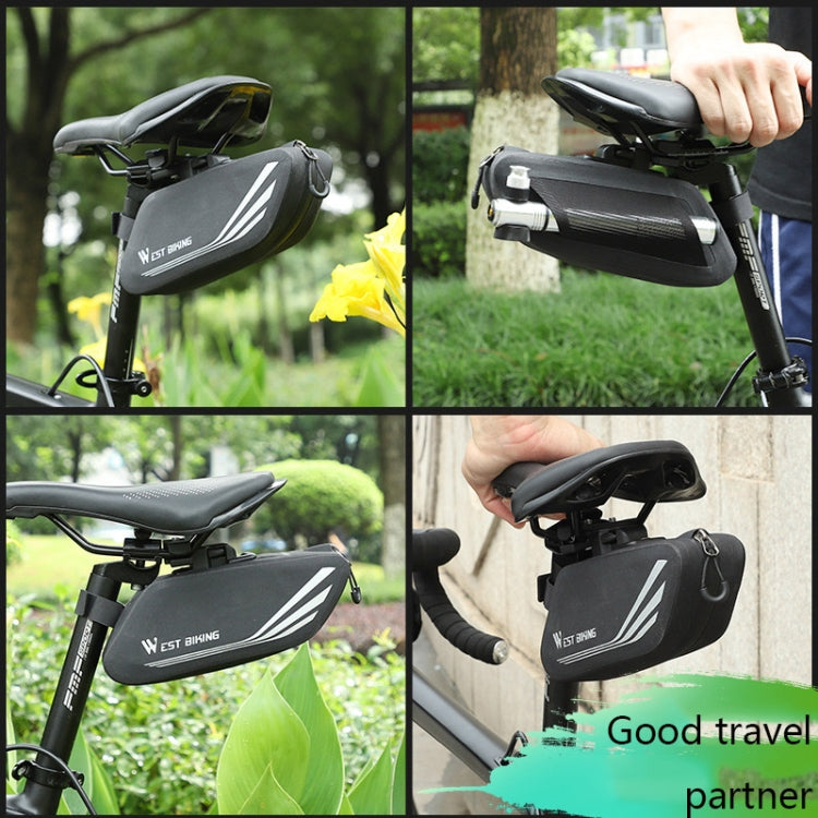 WEST BIKING YP0707219 Bicycle Portable Reflective Tail Bag Waterproof Saddle Bag Hard Shell Seat Tube Bag Riding Equipment